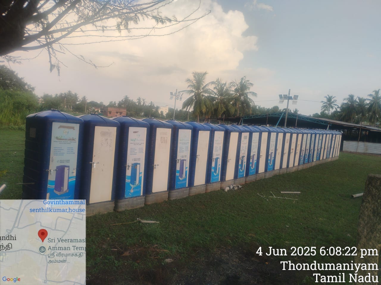Portable Toilet installation at Thondumanium - Salem, Tamil Nadu